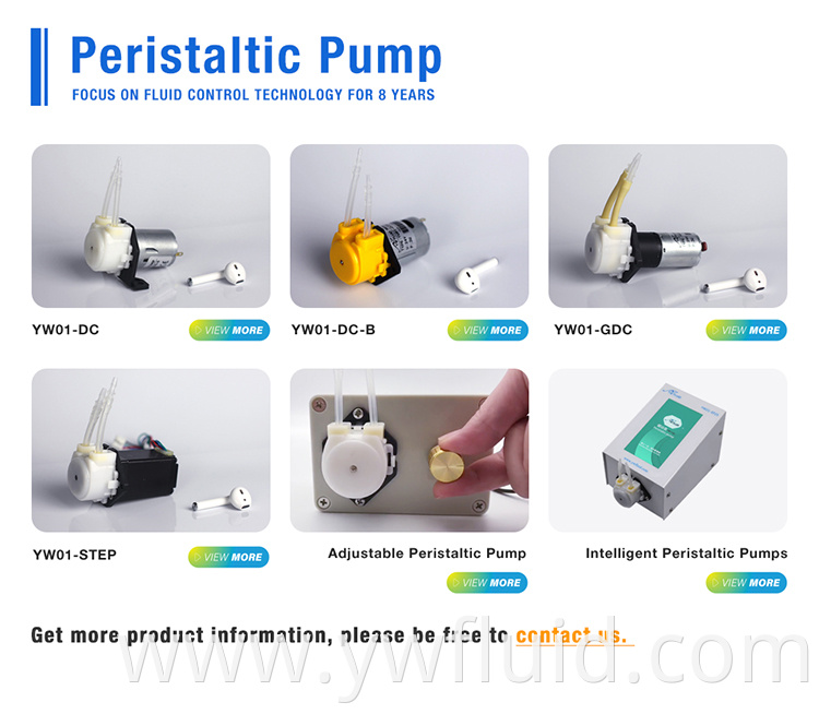 YWfluid Micro Peristaltic Pump end with Large Flow 130ml/min Corrosion Resistant